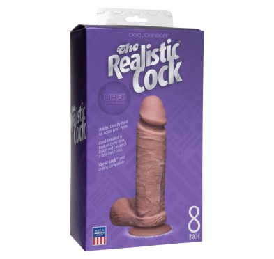 Gruby żylasty realistyczny penis z przyssawką 21cm